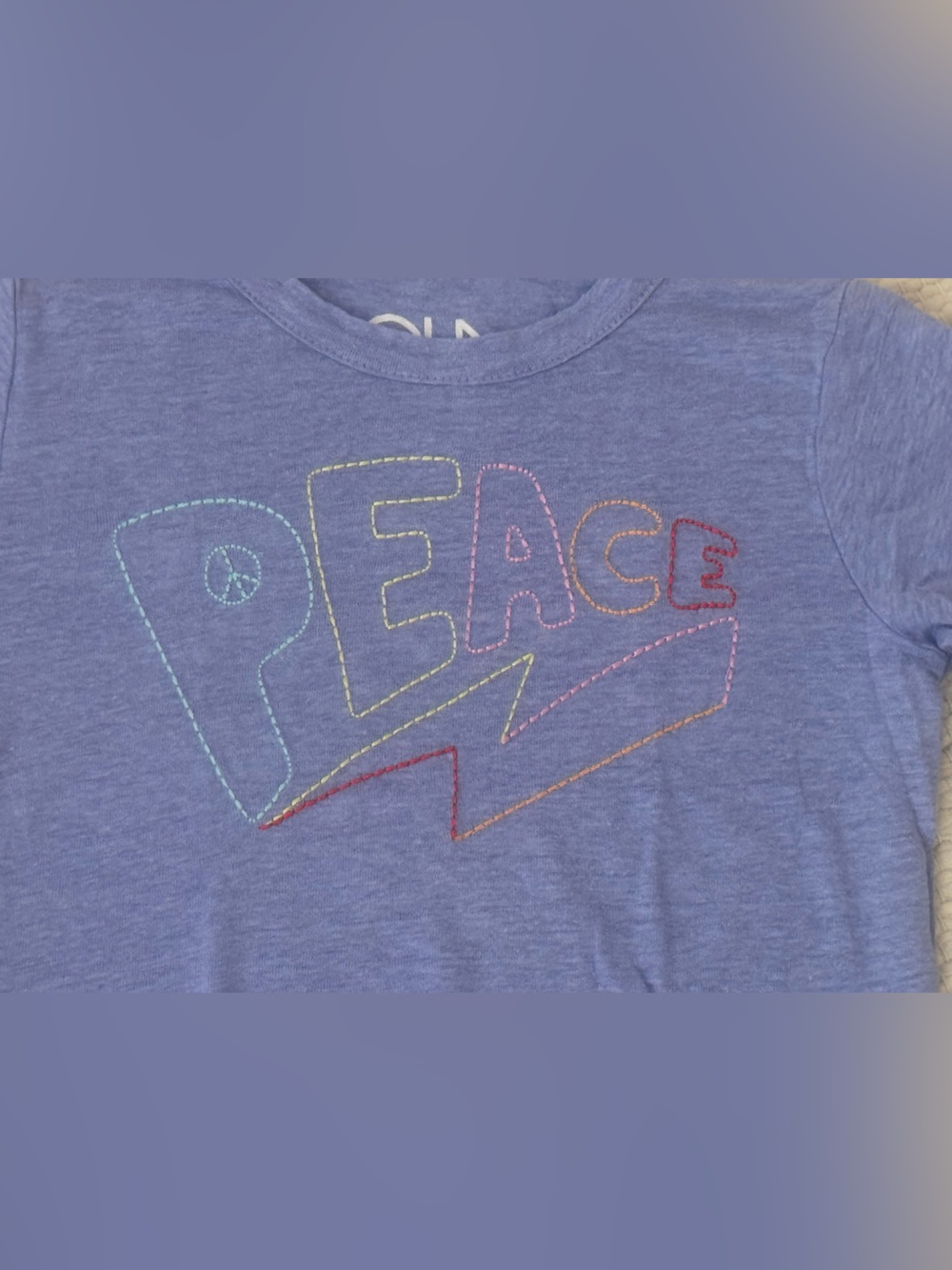 CHASER Peace Embroidered Purple Tee Shirt - Size 7 years - Picture 2 of 3